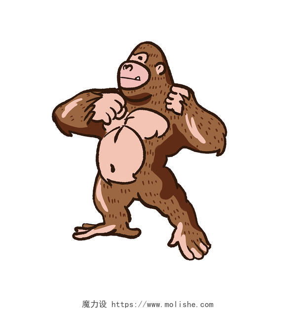 猩猩 卡通形象 海报logo PNG素材大猩猩元素